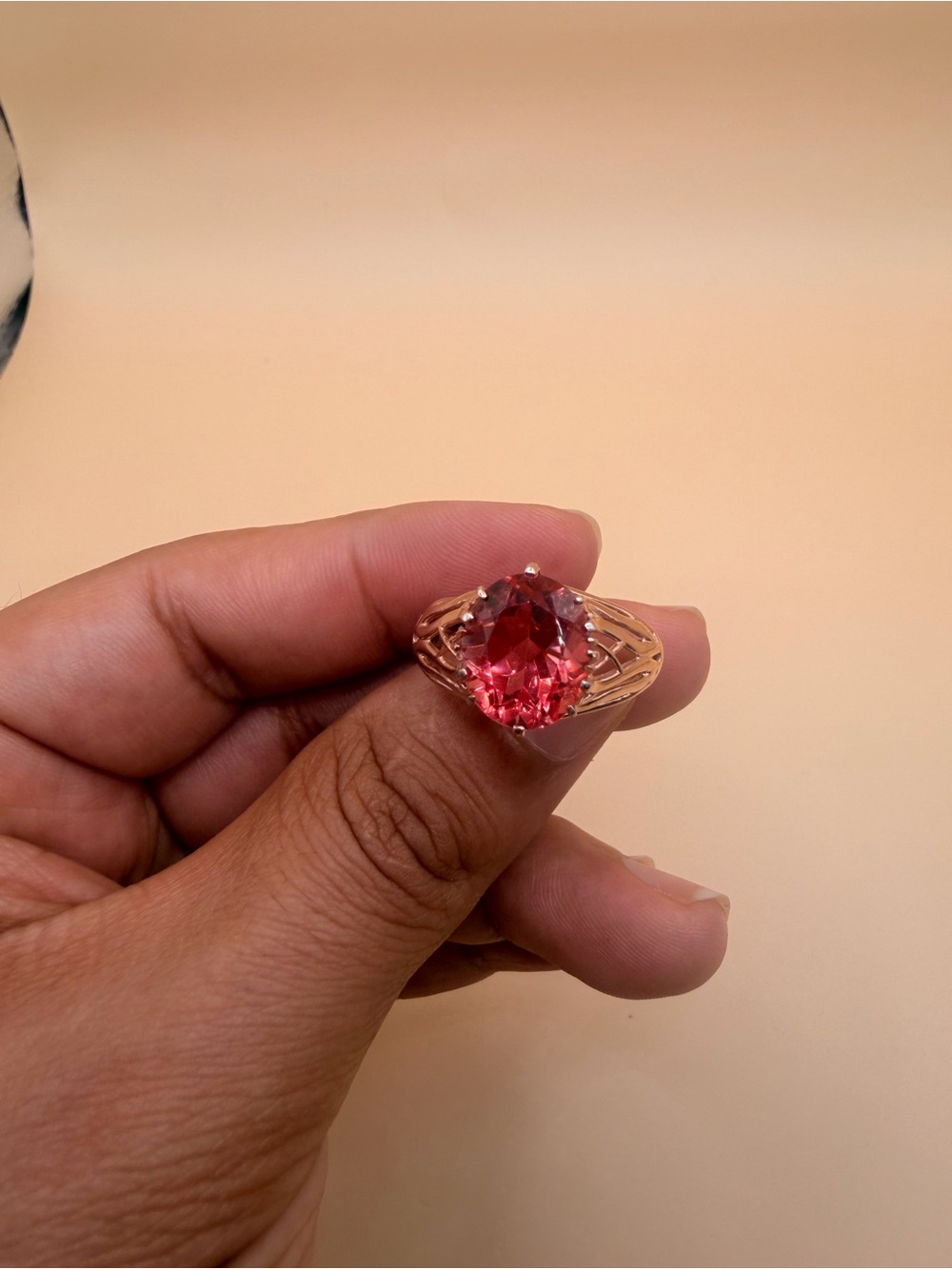 925 Sterling Silver Lab Created Tourmaline Ring Size 10.25